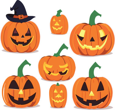 Spooky Halloween Pumpkin Graphics Collection