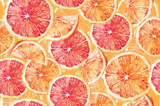 Seamless citrus.Seamless pattern of tangerines with watercolor.Designed for fabric luxurious and wallpaper, vintage style.Fruit orange background.Mandarin pattern.