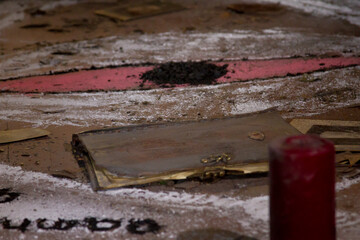 Voodoo symbols spooky halloween religion.