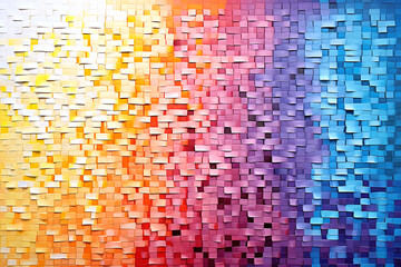 Rainbow-colored abstract background woven with squares