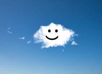 Smile Cloud On Blue Sky Background World Smile Day