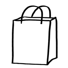 paper bag minimal line hand-written cartoon design cute doodle element