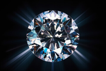 Beautiful diamond or brilliant on a beautiful background, close-up view.generative ai
