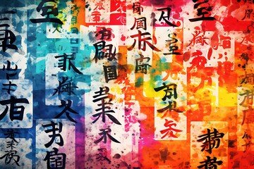 Elegant Kanji Characters: Japanese Calligraphy Art
