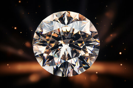 Beautiful diamond or brilliant on a beautiful background, close-up view.generative ai

