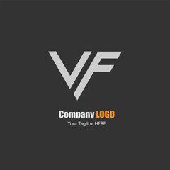 Monochrome Grid Logo VF Letter logo.