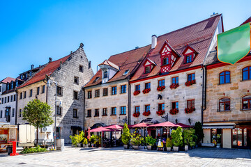 Markt, Altstadt, Altdorf bei Nürnberg, Bayern, Deutschland 