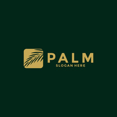 Palm Leaf logo design vector, Creative Palm leaf logo icon template