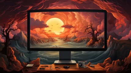 Whimsical Horizons A Digital Odyssey of Serenity - generative ai