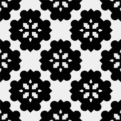 Obraz premium White background with black pattern. Seamless texture for fashion, textile design, on wall paper, wrapping paper, fabrics and home decor. Simple repeat pattern. 