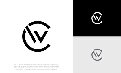 Initials CW logo design. Initial Letter Logo. Innovative high tech logo template.	