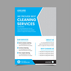 Cleaning Service A4 Flyer Template Design. House cleaning service poster flyer template, Poster brochure design, Flyer, leaflet design. Vector Illustrator EPS 10 version Editable and Print ready.
