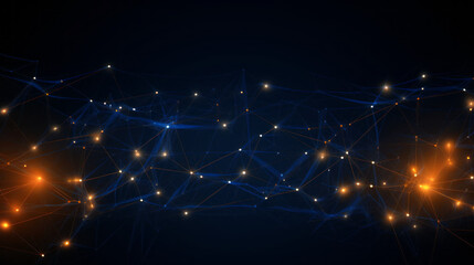 Fototapeta premium Abstract Digital Network of Glowing Lines in Cybernetic Style