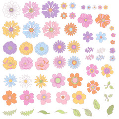 Vector set of flowers illustrations