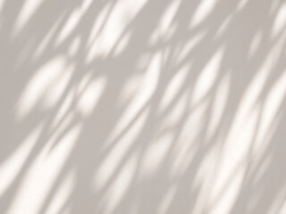 Abstract shadow of leaves on wall background, overlay effect for photo, mock up, product, wall art, design presentation