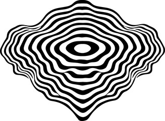 Liquid circle abstract geometric shape illustration. Vector optical illusion art.