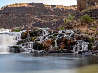 Multiple waterfalls on the Palouse River