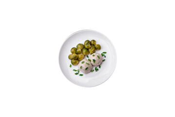 Delicious healthy steamed chicken cutlets or minced meatballs