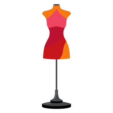 female red mannequin for clothes. flat vector illustration.