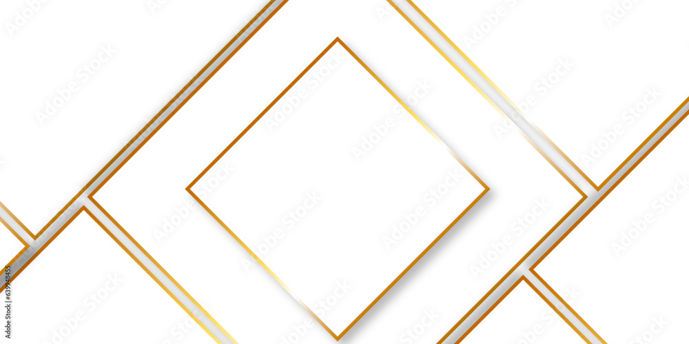 Aufkleber white backdrop rectangles with golden lines background. modern abstract background white dop with go