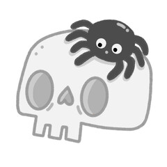 halloween skull and bug