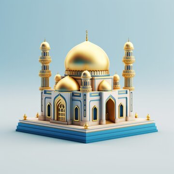 3d icon of a beautiful grand mosque