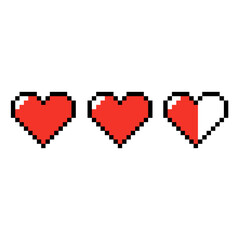 pixel three hearts
