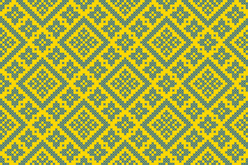 Seamless pattern of Ukrainian ornament in ethnic style, identity, vyshyvanka, embroidery for print clothes, websites, banners, poster. Vector illustration background