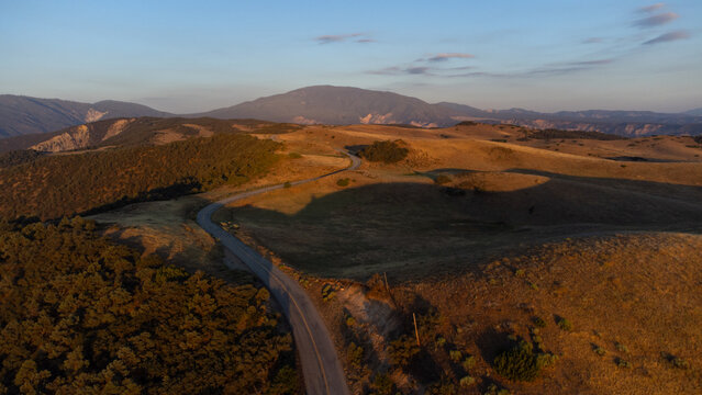Sunset in Southern San Joaquin Valley, Kern County, California