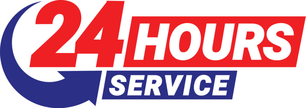 24 hours order execution and delivery service icon. Color symbol or emblem commercial support. Vector illustration