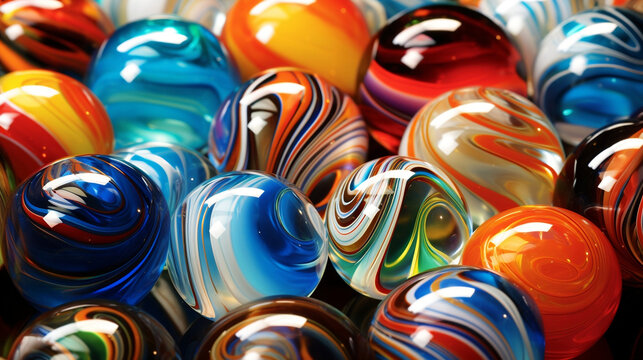 colorful marble balls