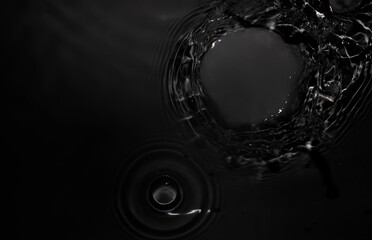 Natural water surface with abstract black softness.