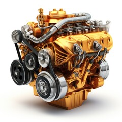 3d rendering of a car engine model