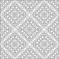 Stylish texture with figures from lines.Abstract geometric black and white pattern for web page, textures, card, poster, fabric, textile. Monochrome graphic repeating design. 