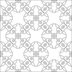 Stylish texture with figures from lines.Abstract geometric black and white pattern for web page, textures, card, poster, fabric, textile. Monochrome graphic repeating design. 