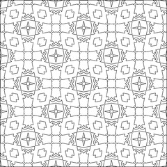 Stylish texture with figures from lines.Abstract geometric black and white pattern for web page, textures, card, poster, fabric, textile. Monochrome graphic repeating design. 