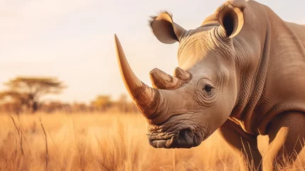 Fotobehang rhino in the wild © Nica