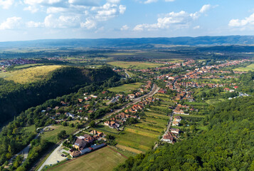 Aerial view of Vadu Crisului village, Bihor county - Romania