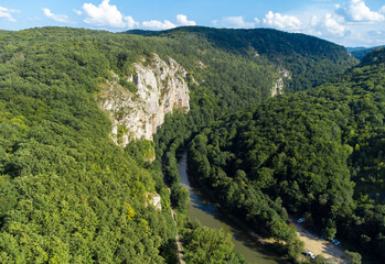 Fototapeta na wymiar Aerial view of the Vadu Crisului gorge - Romania