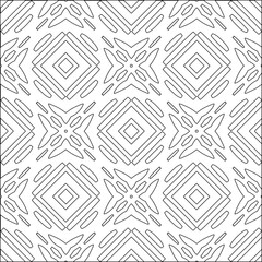 Stylish texture with figures from lines.Abstract geometric black and white pattern for web page, textures, card, poster, fabric, textile. Monochrome graphic repeating design. 