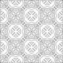 Stylish texture with figures from lines.Abstract geometric black and white pattern for web page, textures, card, poster, fabric, textile. Monochrome graphic repeating design. 