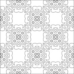 Stylish texture with figures from lines.Abstract geometric black and white pattern for web page, textures, card, poster, fabric, textile. Monochrome graphic repeating design. 