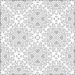 Stylish texture with figures from lines.Abstract geometric black and white pattern for web page, textures, card, poster, fabric, textile. Monochrome graphic repeating design. 