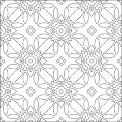Stylish texture with figures from lines.Abstract geometric black and white pattern for web page, textures, card, poster, fabric, textile. Monochrome graphic repeating design. 