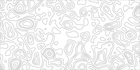 Ocean topographic line map with curvy wave isolines vector illustration. Abstract topographic contours map background, Vector contour topographic map. Cartography texture abstract banner use..