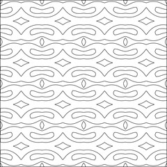 Stylish texture with figures from lines.Abstract geometric black and white pattern for web page, textures, card, poster, fabric, textile. Monochrome graphic repeating design. 