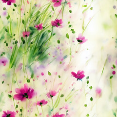 seamless pattern with botanical flowers beautiful fantasy vintage wallpaper print digital background. generative ai 