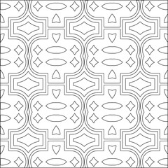 Stylish texture with figures from lines.Abstract geometric black and white pattern for web page, textures, card, poster, fabric, textile. Monochrome graphic repeating design. 