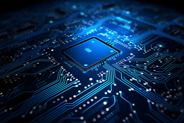 Computer circuit board technology background. Motherboard digital chip. 
