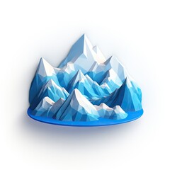 3d rendering of a mountain range landscape isolated
